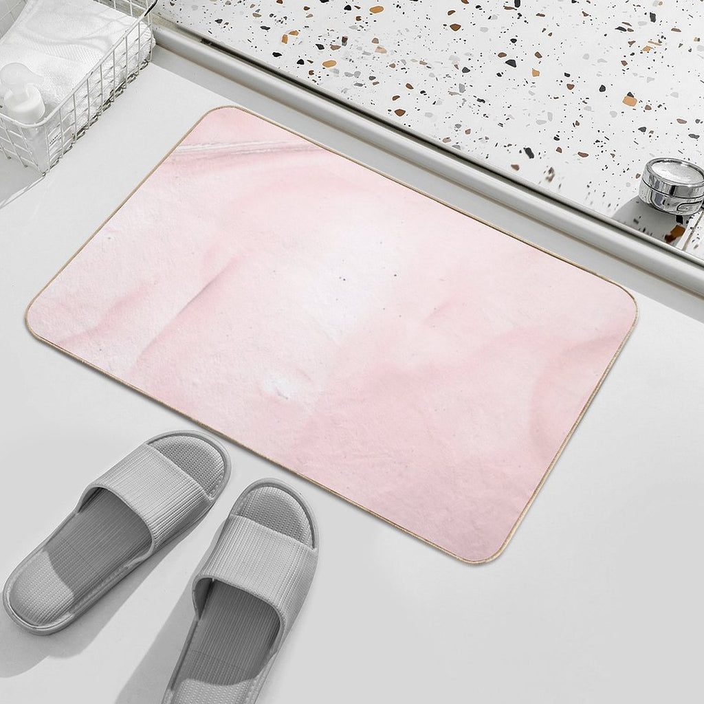 Blush Pink Marble, Soft Pastel Pink Marble  Eco-Friendly Bath Mat