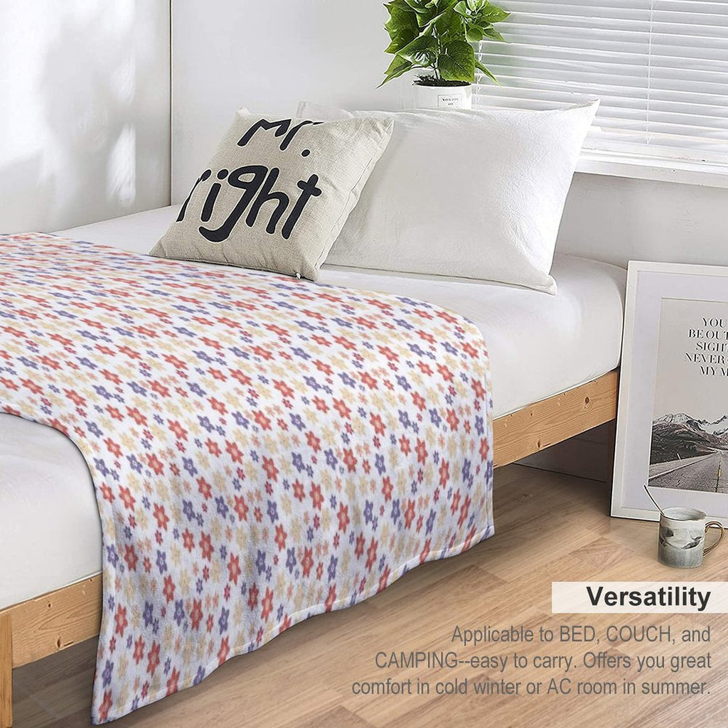 Multicolor Flower Pattern – Vibrant Floral Design for A Joyful Aesthetic Velvety-soft Throw Blanket