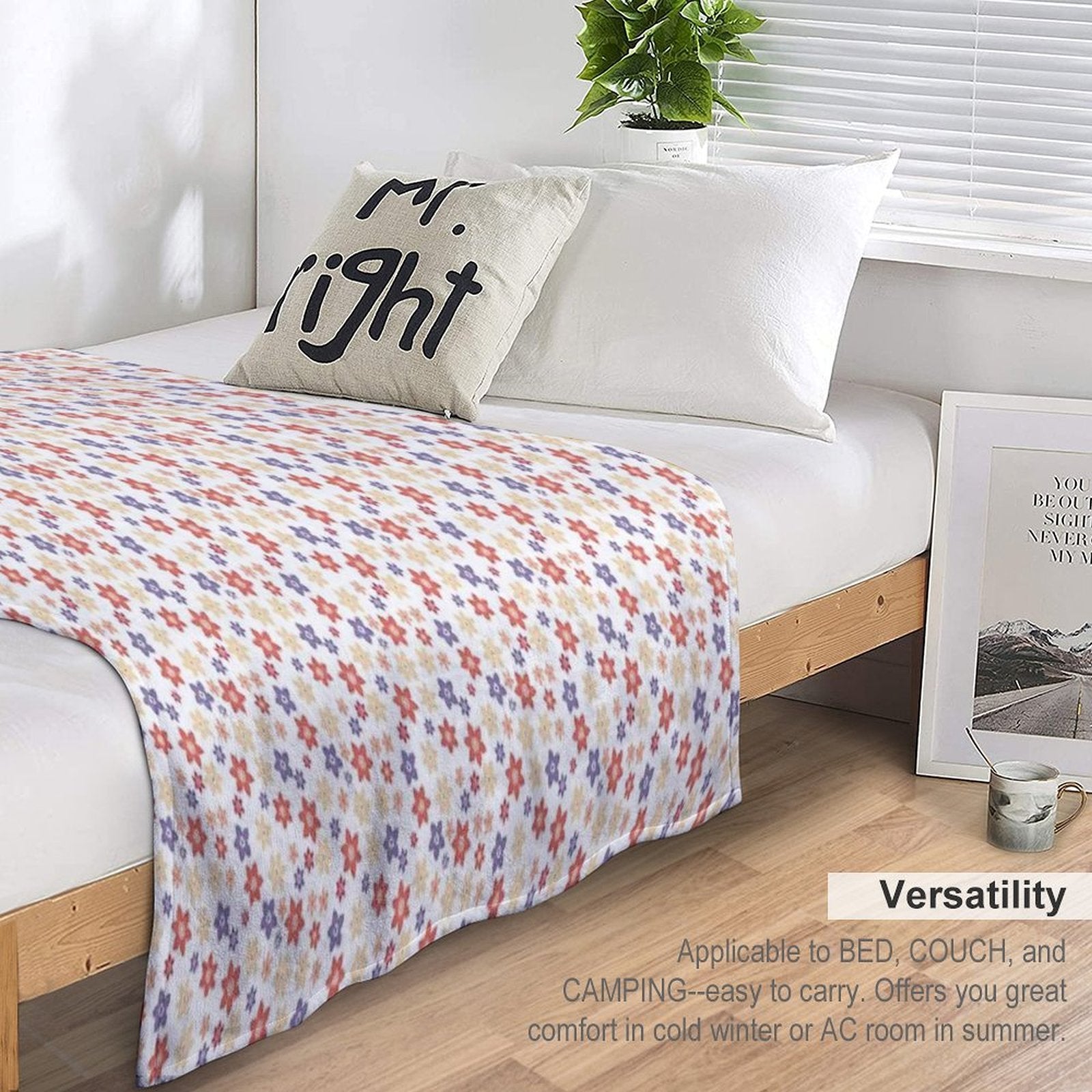 Multicolor Flower Pattern – Vibrant Floral Design for A Joyful Aesthetic Versatility Throw Blanket
