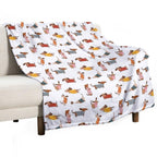 Cute Dachshunds in Winter Sweaters Multi-functional Throw Blanket