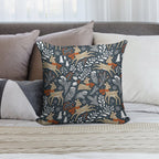 Winter Deer  Dark Grey Soft Warmth Comfort Throw Pillow