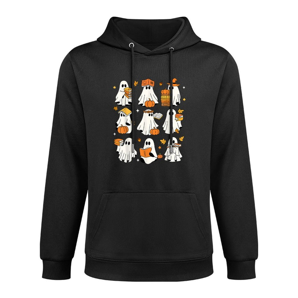 Funny Ghost Book Reading Halloween Books Lover Teacher Kids Customizable Surface Hoodie