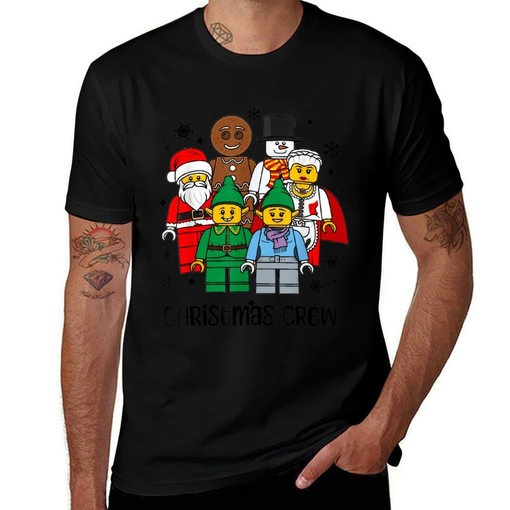 Christmas Building Bricks Santa Snowman Gingerbread Matching  Classic T-Shirt