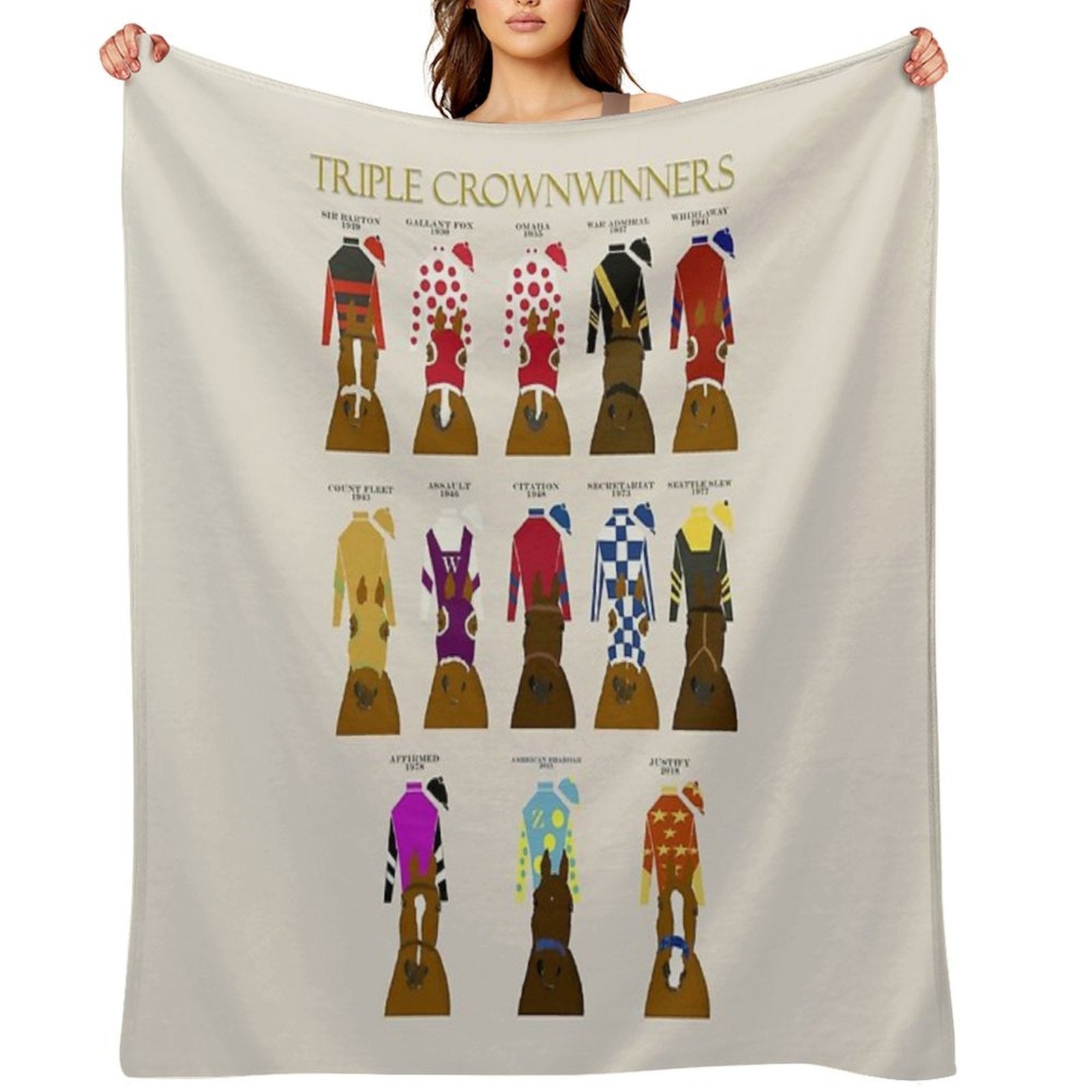 Horse Racing Triple Crown Winners 1919-2018 Quick-dry Throw Blanket
