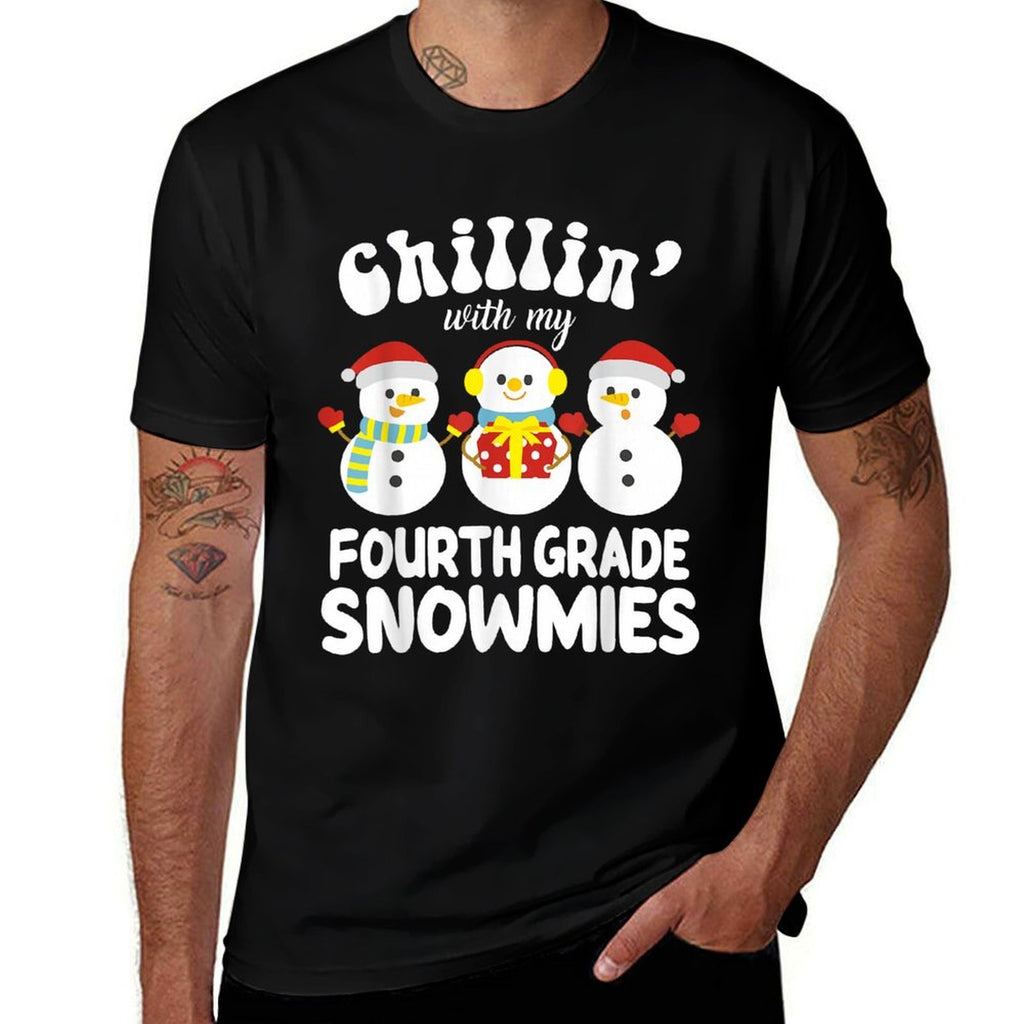 Teacher Christmas Fourth Grade Teacher Xmas - Black, Small, Unisex-Kids  Relaxed-fit T-Shirt