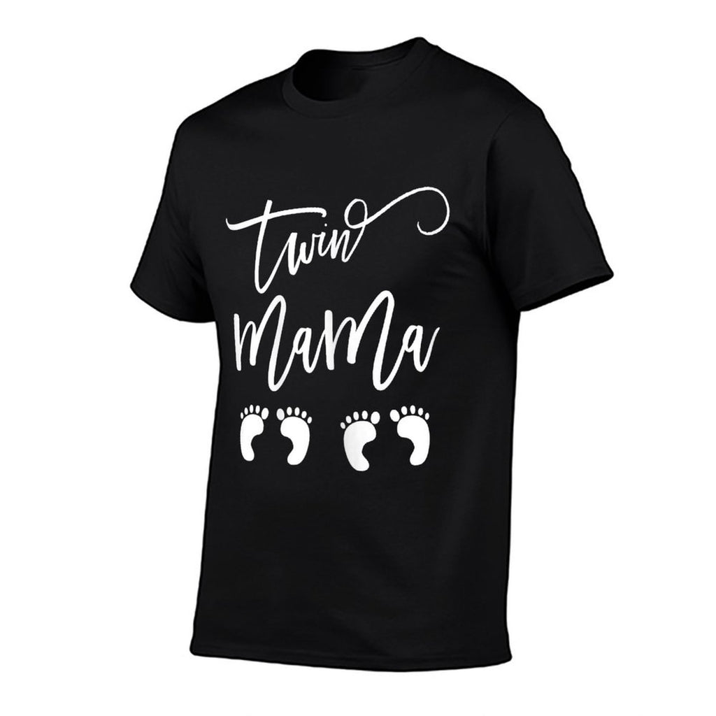 Twin Expecting Mama Mom to Be Pregnant with Twins Pregnancy Comfortable T-Shirt