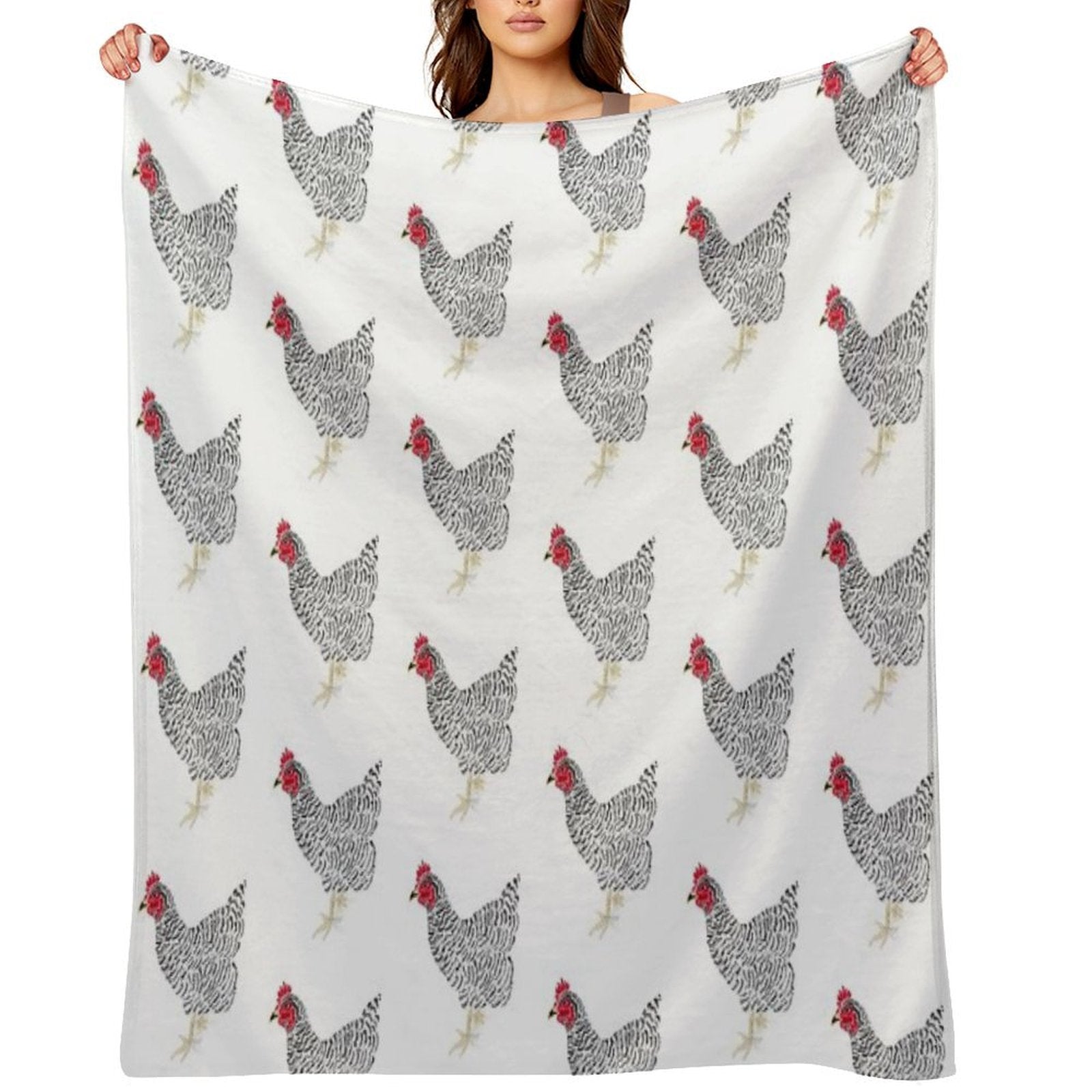 Barred Rock Hen Compact Throw Blanket