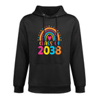 Pre-k Class of 2038 First Day School Colorful Rainbow Girls Kangaroo Pocket Hoodie