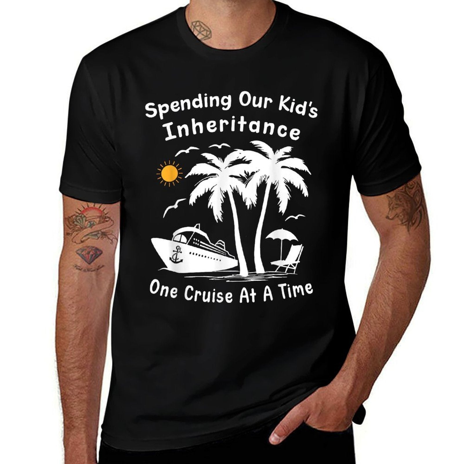 Funny Spending Our Kids Inheritance One Cruise At A Time  Vintage-inspired T-Shirt