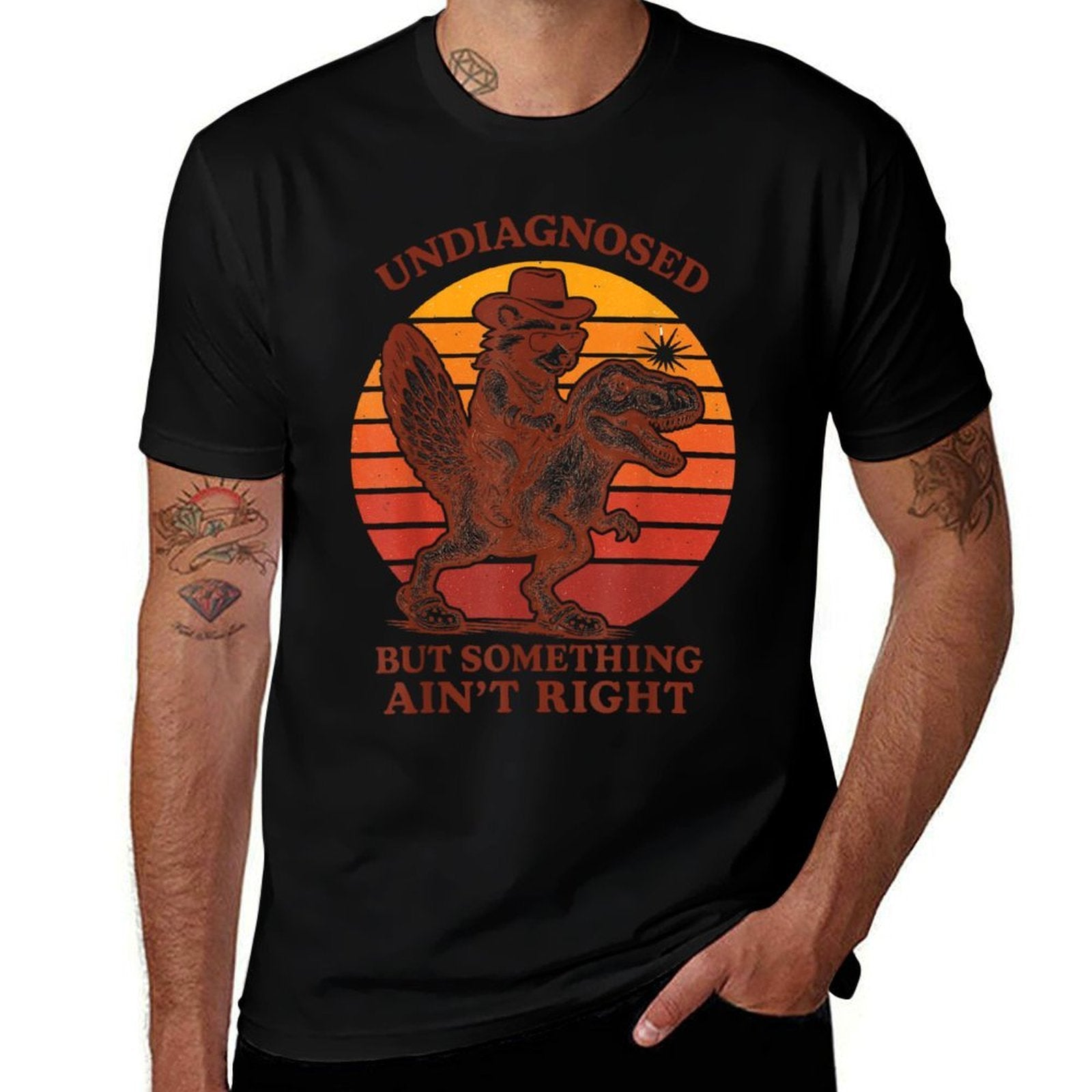 Retro Undiagnosed But Something Aint Right Funny Meme Adult  Relaxed-fit T-Shirt