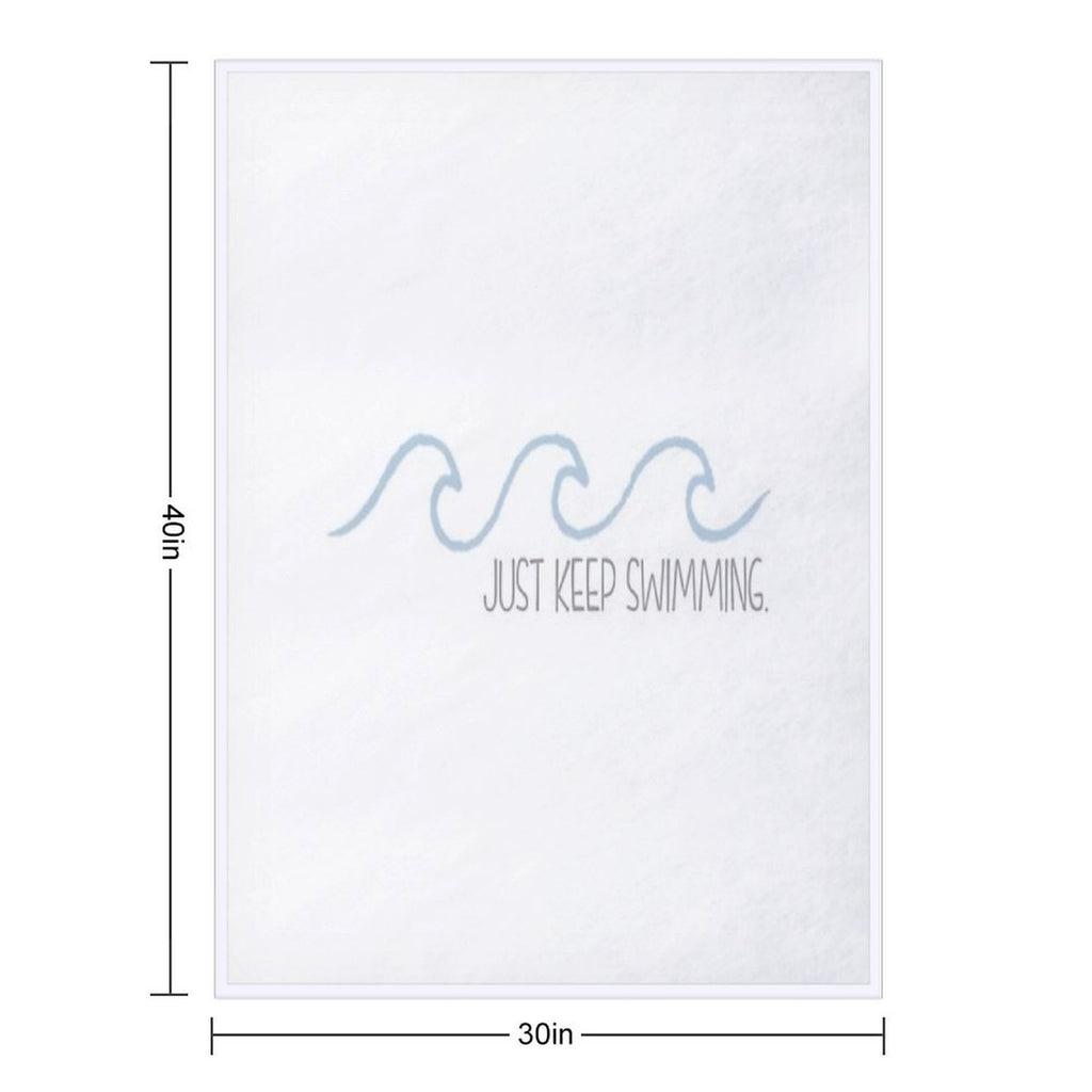 Just Keep Swimming Wave Eco-conscious Throw Blanket