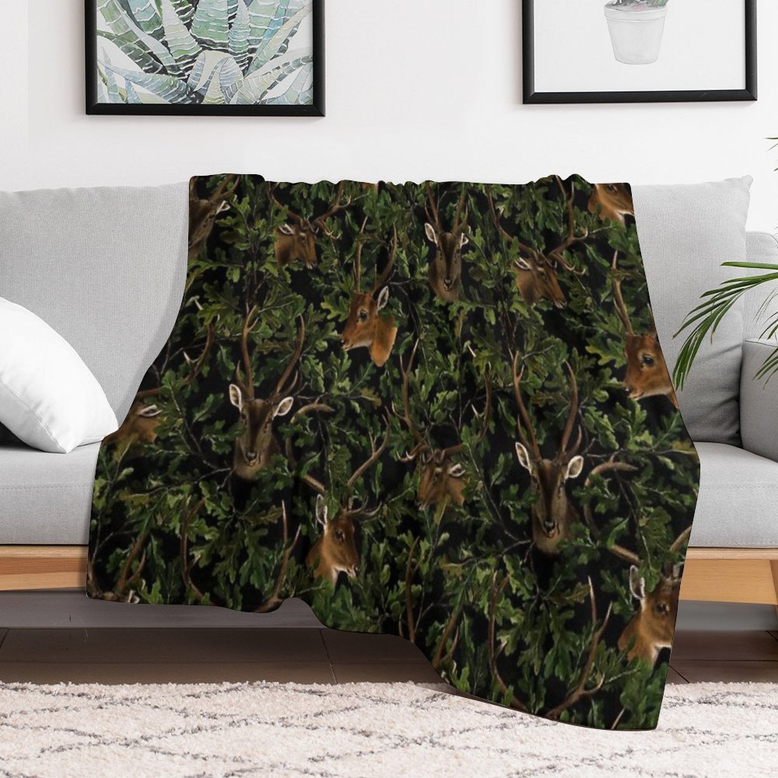 Mystic Botanical Vintage Forest Night Animals Nightgarden Gift-ready Throw Blanket