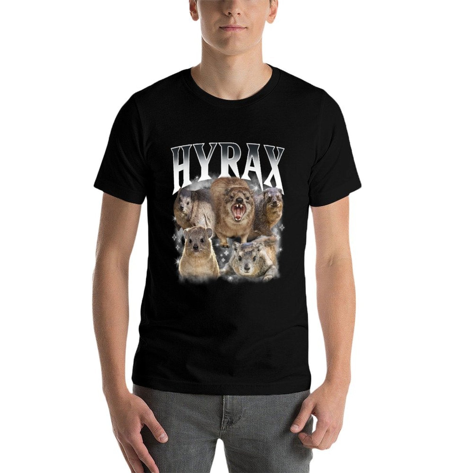 Hyrax Vintage Ugly Funny Meme Retro Animal Long Sweat  Fade-proof Color T-Shirt