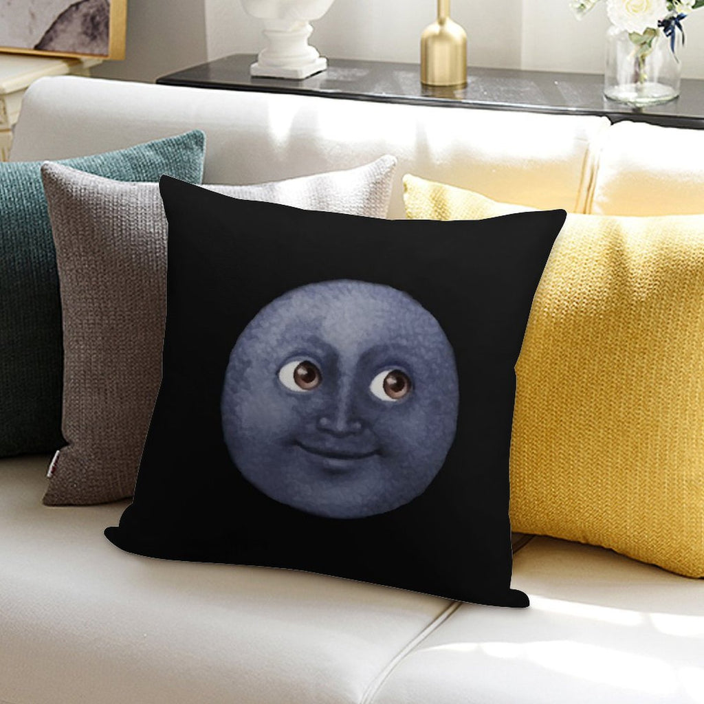 Moon Emoji Soft Short Plush Fabric Throw Pillow