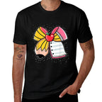 Student Teacher Coquette Bow Pencil Back To School First Day  Rolled Sleeves T-Shirt
