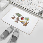 Watercolor Critters  Slip-Resistant Bath Mat