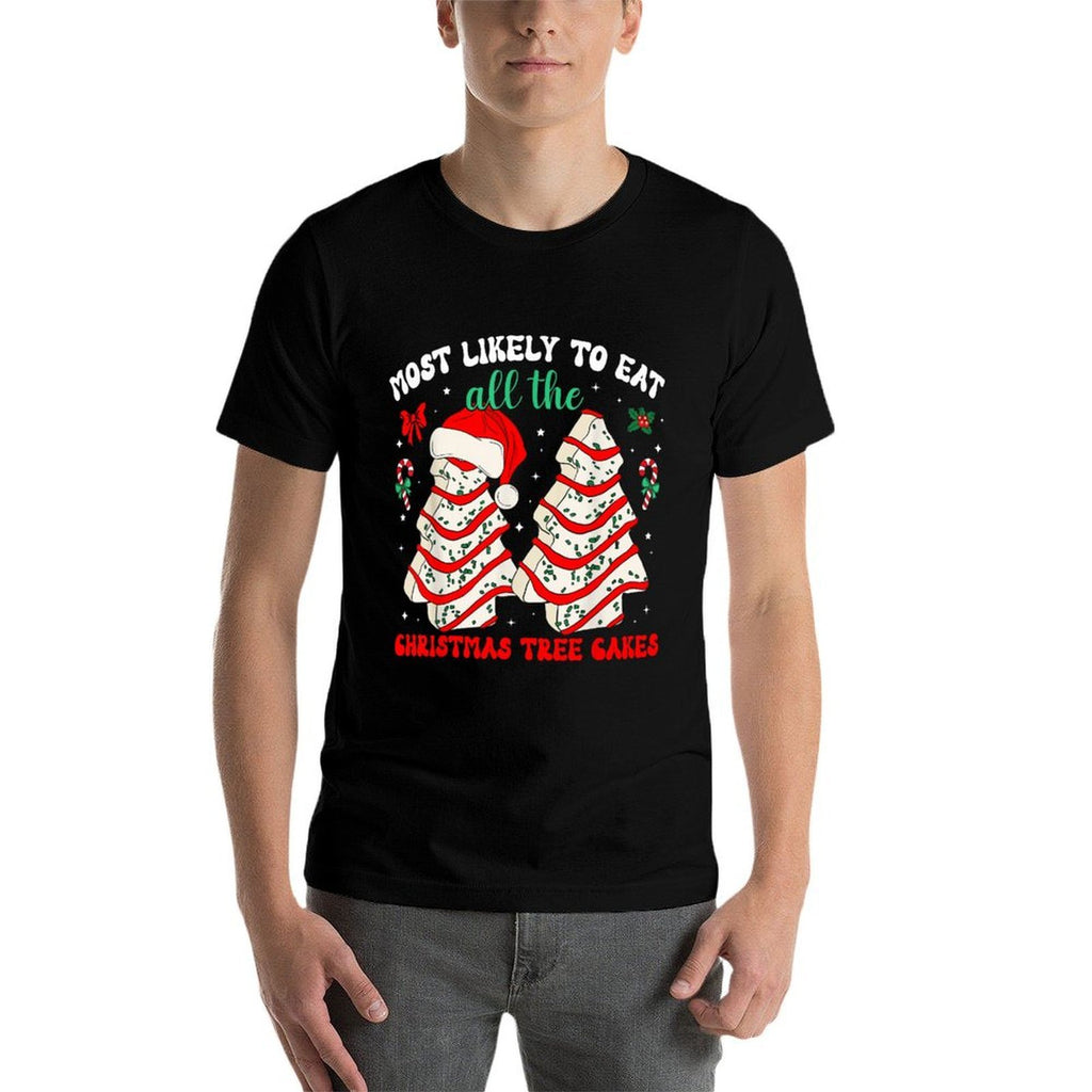 Most Likely to Eat All The Christmas Tree Cakes Debbie  Trendy Pattern T-Shirt