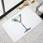 Happy Hour Martini Glass Art - Cheers - Sharon Cummings  Absorbent Bath Mat