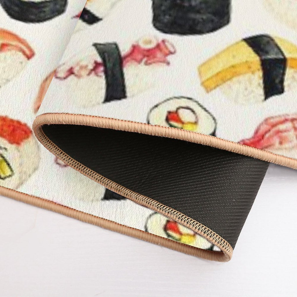 Sushi Pattern - White  Pet-Safe Bath Mat