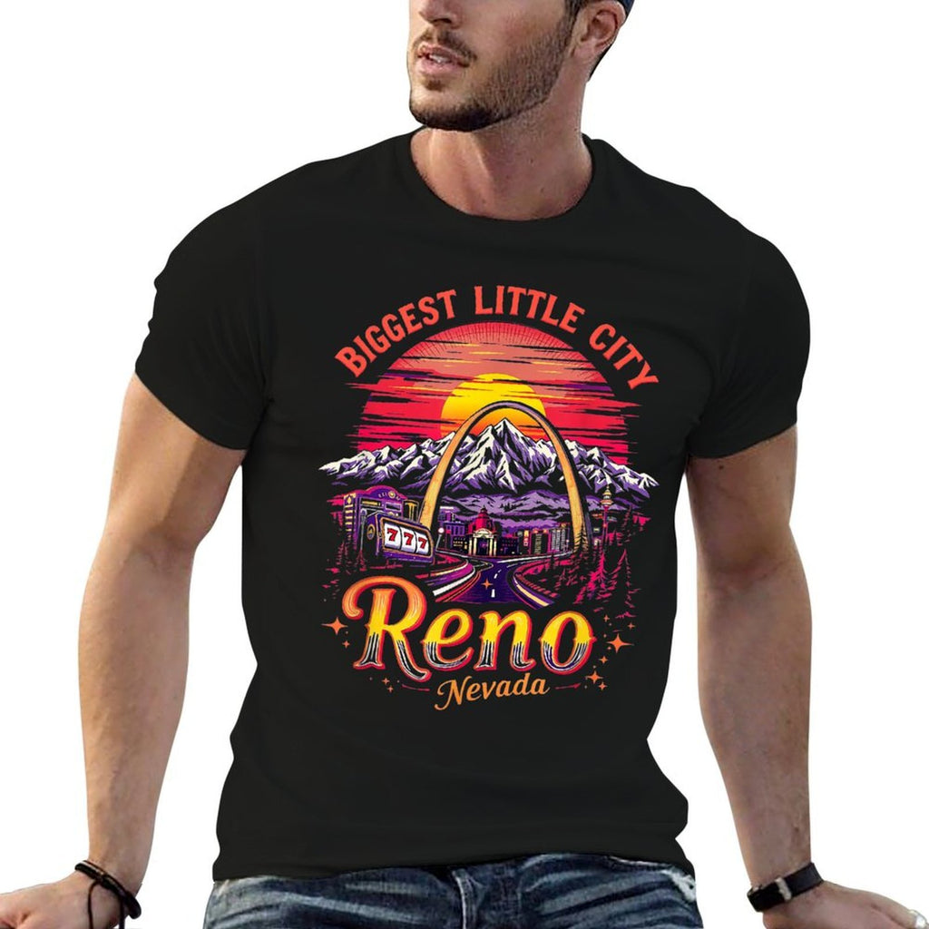Vintage Reno Nevada Sunset Skyline Cityscape  Versatile T-Shirt