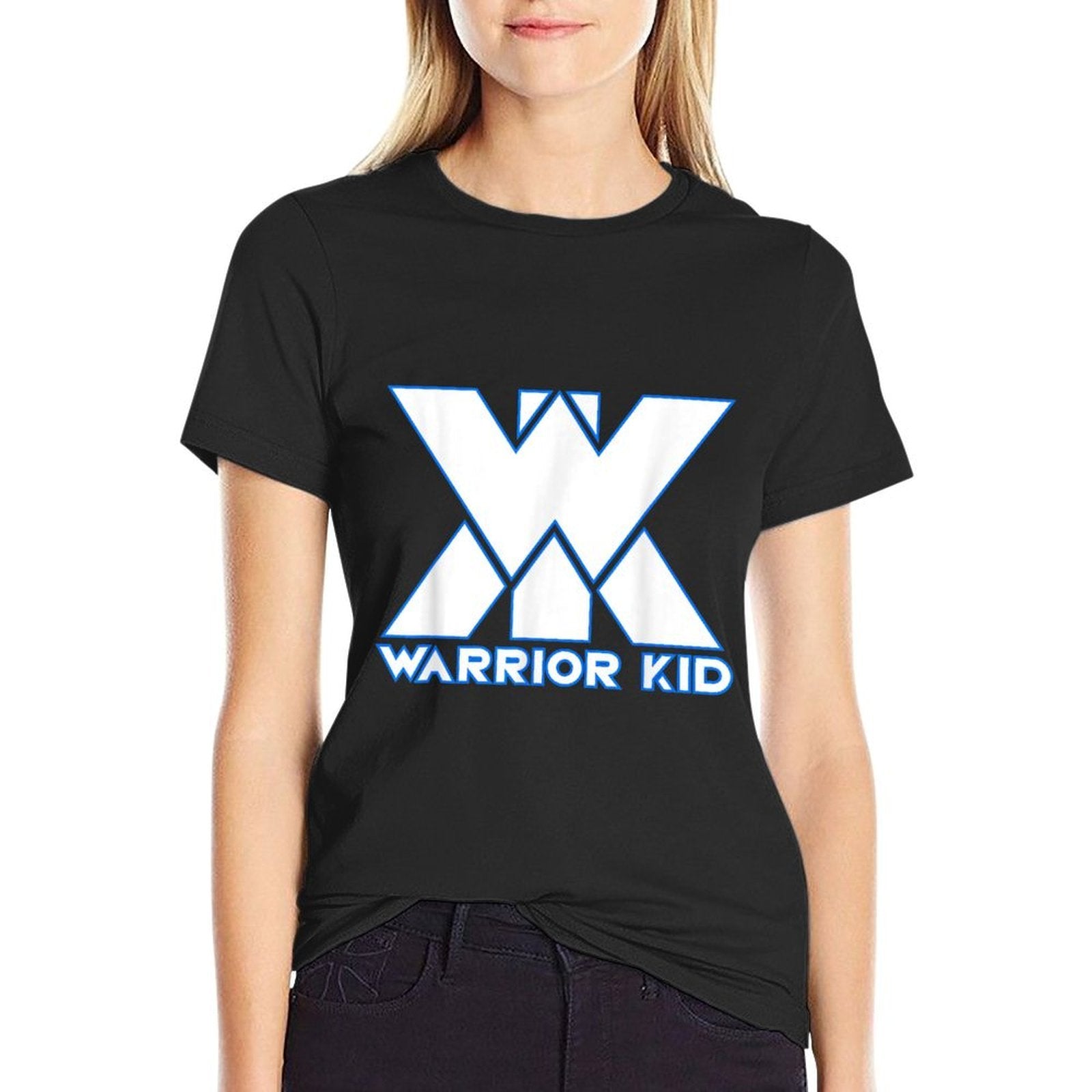 Kids And Adult Official Warrior Kid White And Blue Logo  Odor-resistant T-Shirt