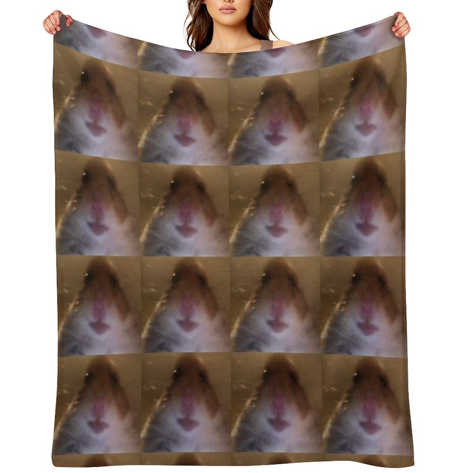 Staring Hamster Compact Throw Blanket