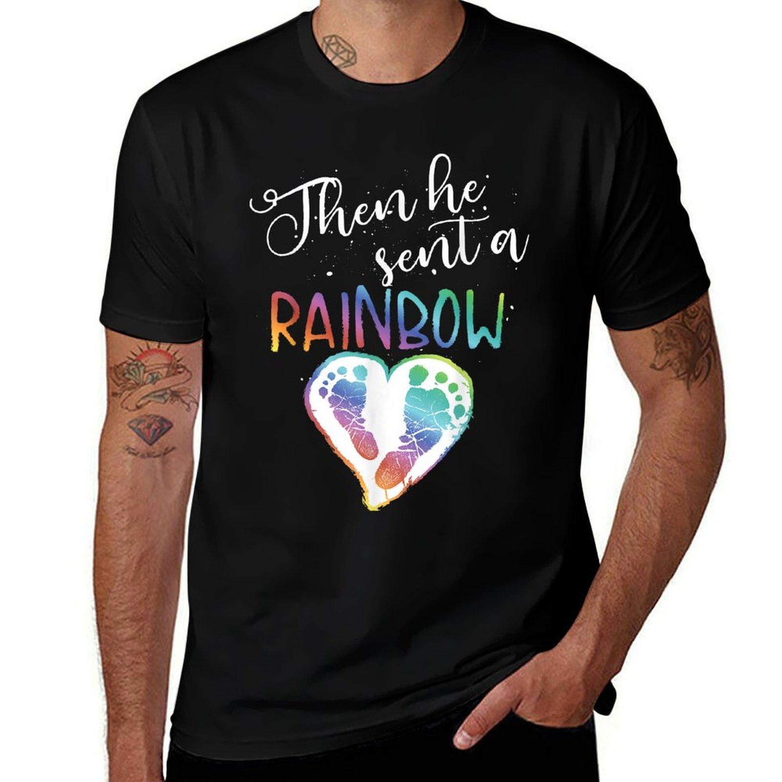 Funny Baby Pregnancy Announcement Rainbow Gift Mom To Be  Summer-ready Fabric T-Shirt