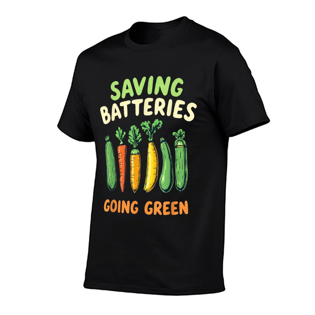 Eco Saving Batteries Going Green Funny Embarrassing Cucumber  Trendy Pattern T-Shirt