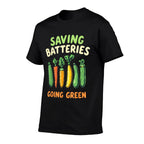 Eco Saving Batteries Going Green Funny Embarrassing Cucumber  Trendy Pattern T-Shirt