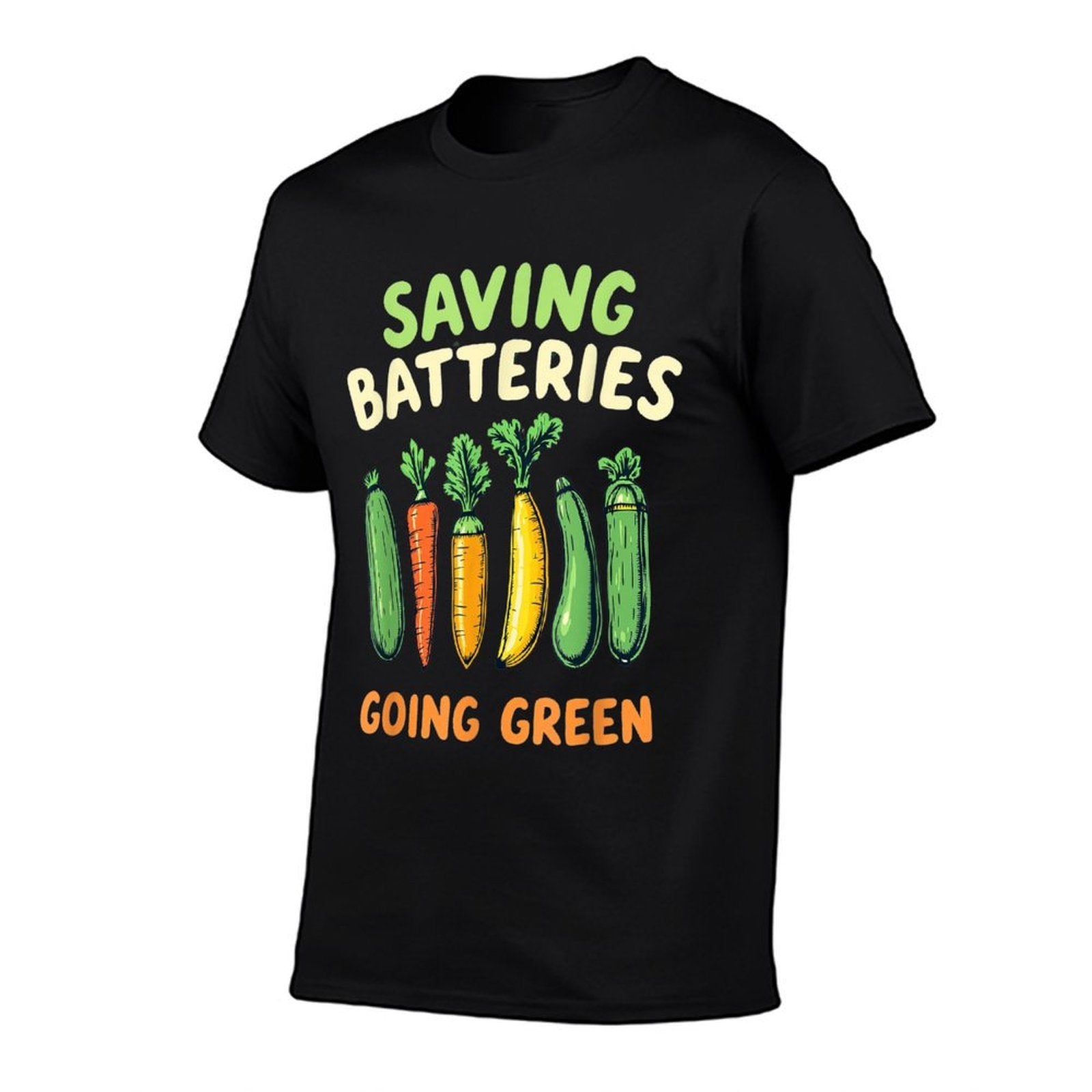 Eco Saving Batteries Going Green Funny Embarrassing Cucumber  Trendy Pattern T-Shirt