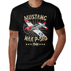 P-51D Mustang Vintage North American P-51D Fighter Warbirds  Durable T-Shirt