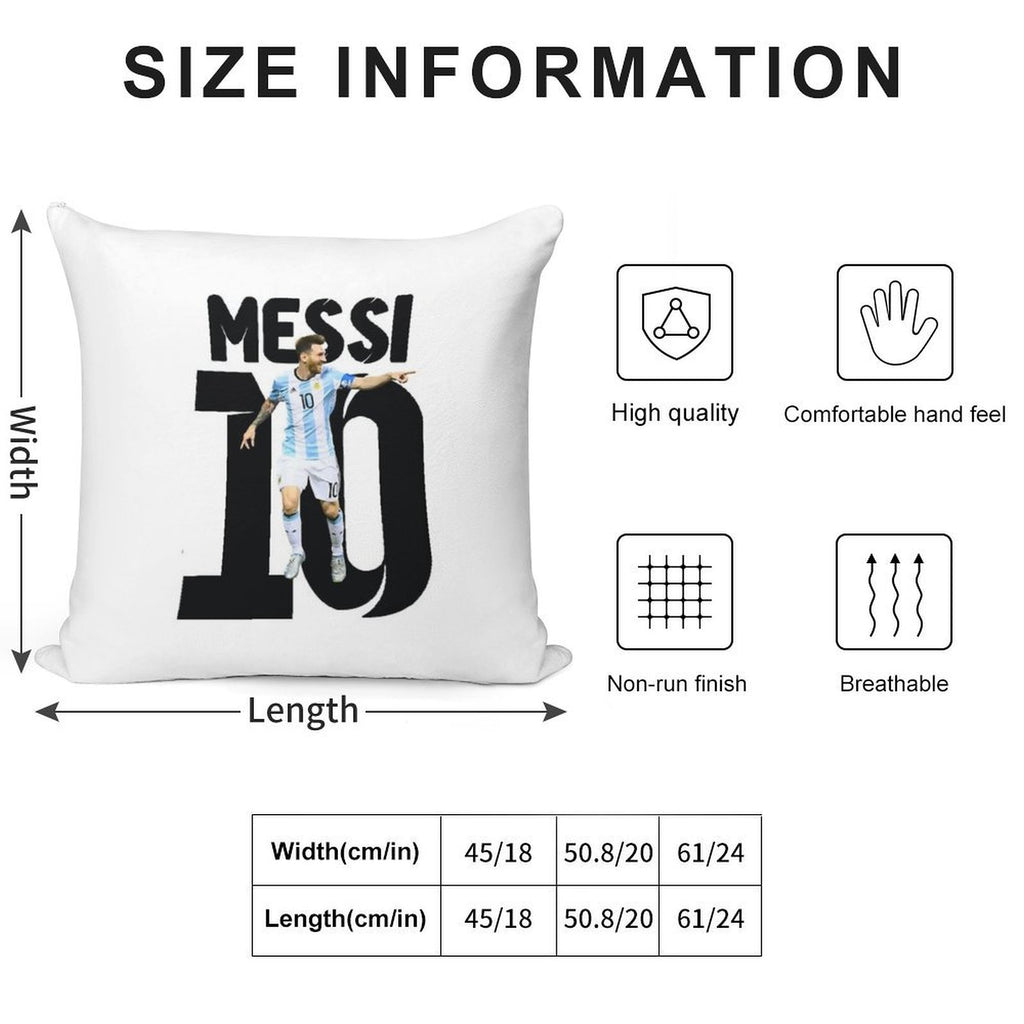 Messi 10 Soft Bedroom Essential Throw Pillow