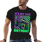 Funny Its My 4th Birthday Boy Monster Truck Boys Girls Kids  Relaxed-fit T-Shirt