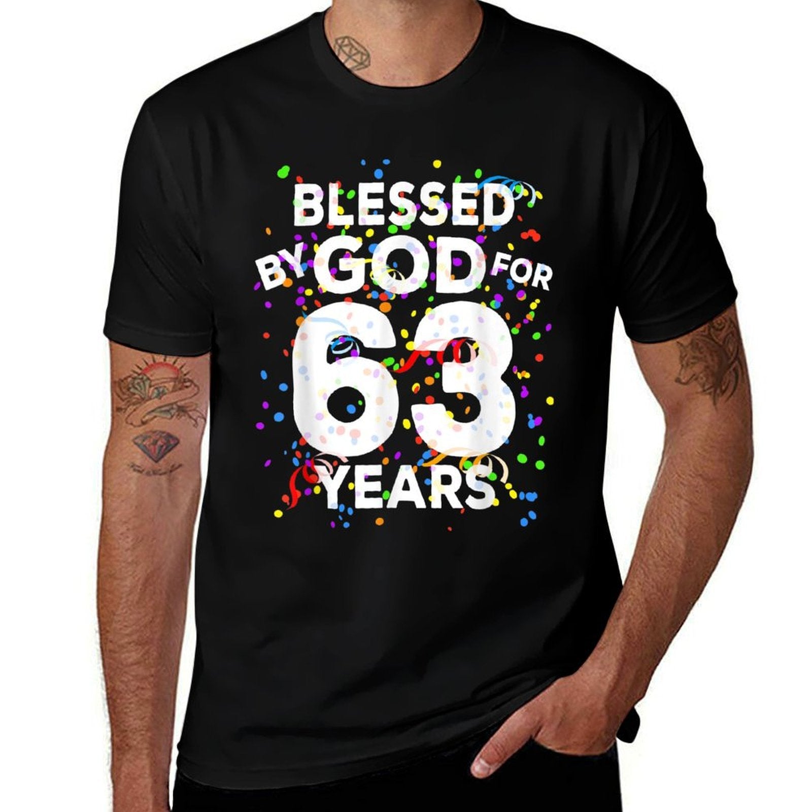 Blessed By God For 63 Years Happy 63rd Birthday  Soft T-Shirt