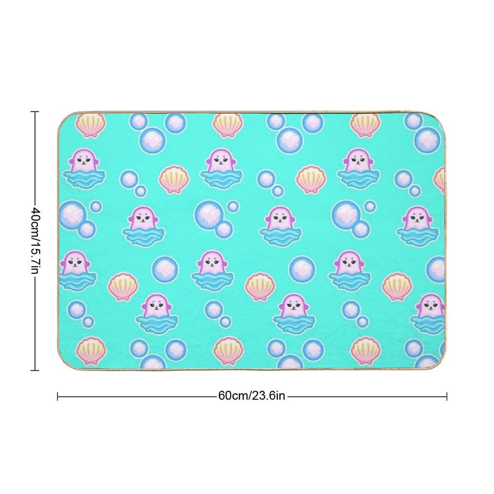 Bubble Sea Lion Pattern  Easy To Clean Bath Mat