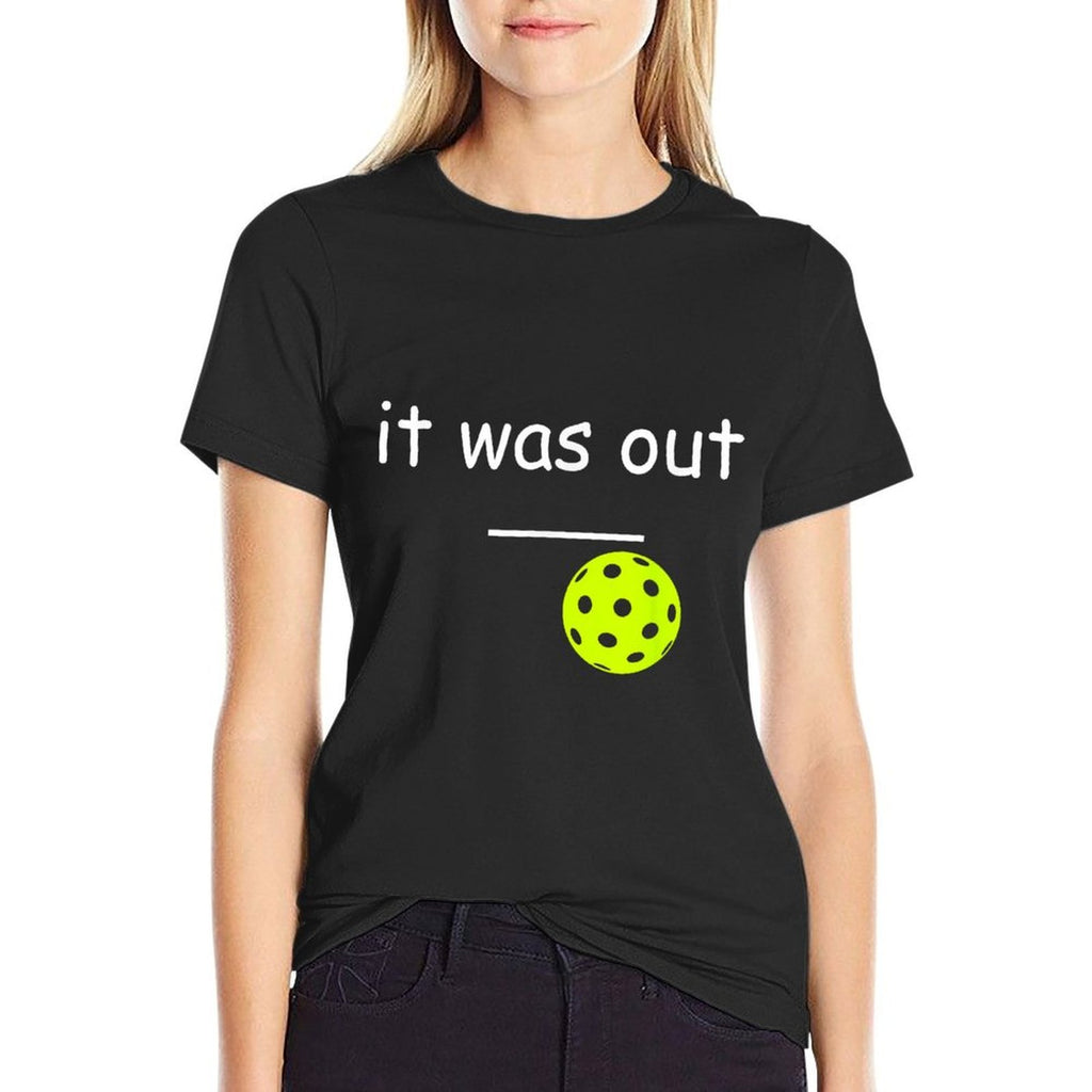 Funny Pickleball It Was Out Player Lover Friends Men Women  Oversized Silhouette T-Shirt