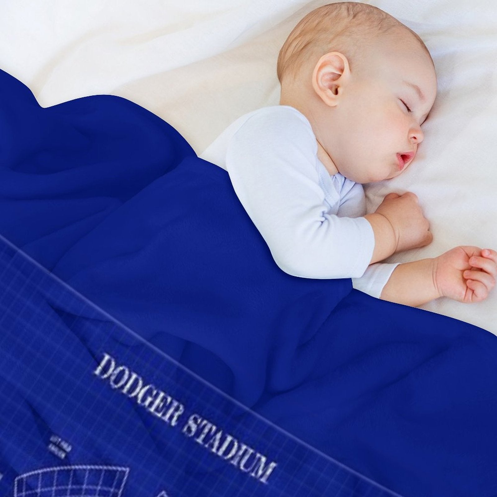 Dodger Stadium (Blueprint-Dark Blue) Travel-friendly Throw Blanket