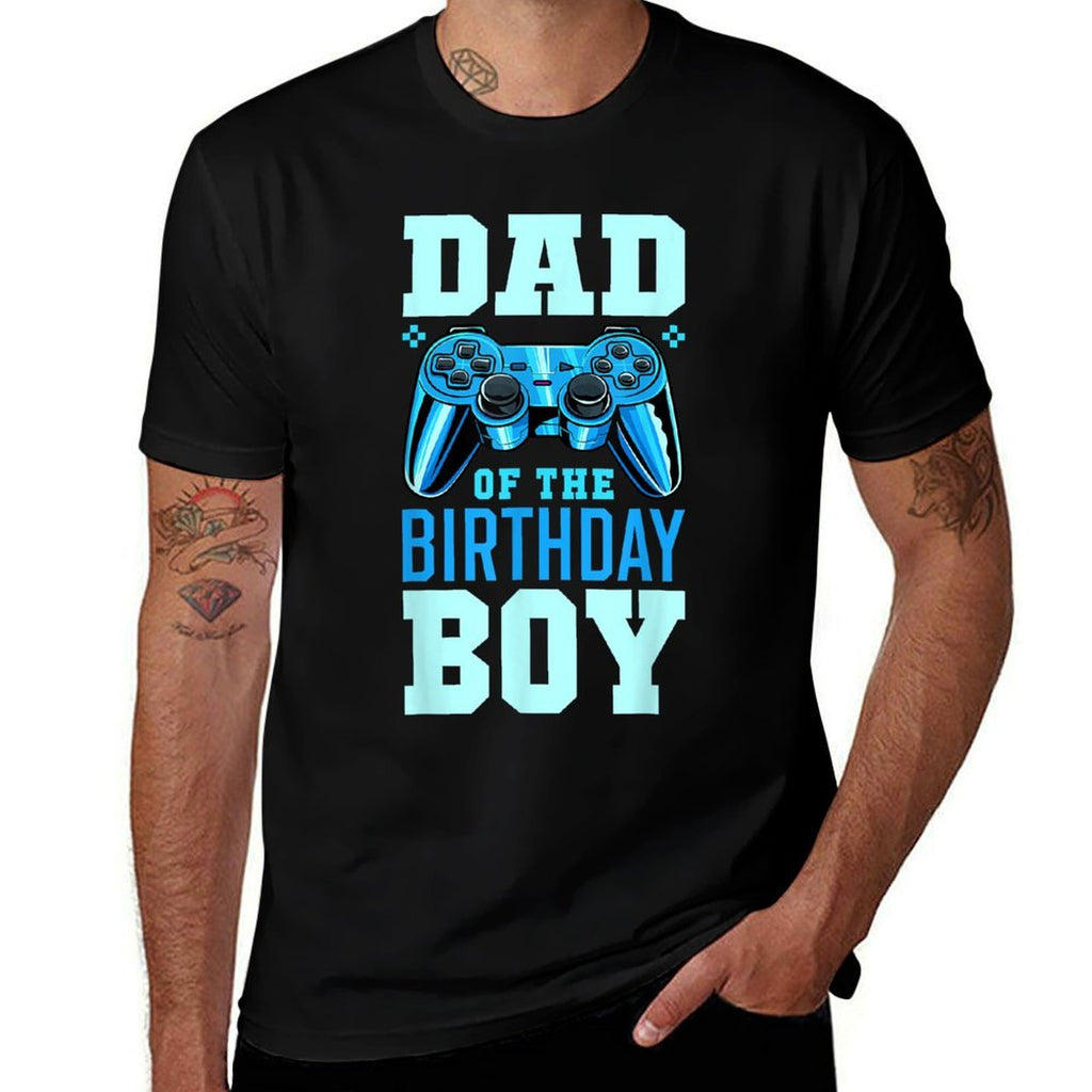 Dad of The Birthday Boy Matching Video Gamer Birthday Party  Oversized Silhouette T-Shirt
