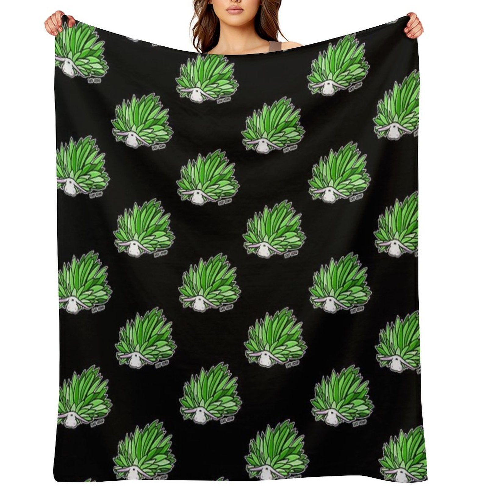 Leaf Sheep Ocean Sea Slug Cute Marine Life Biology Kawaii Graphic Lightweight Throw Blanket