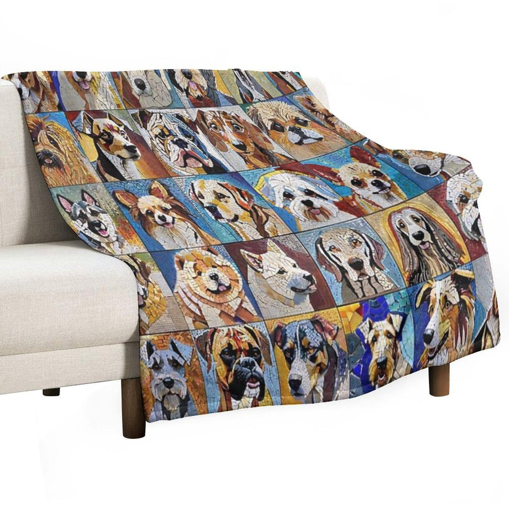 Mosaic Dogs Eco-conscious Throw Blanket
