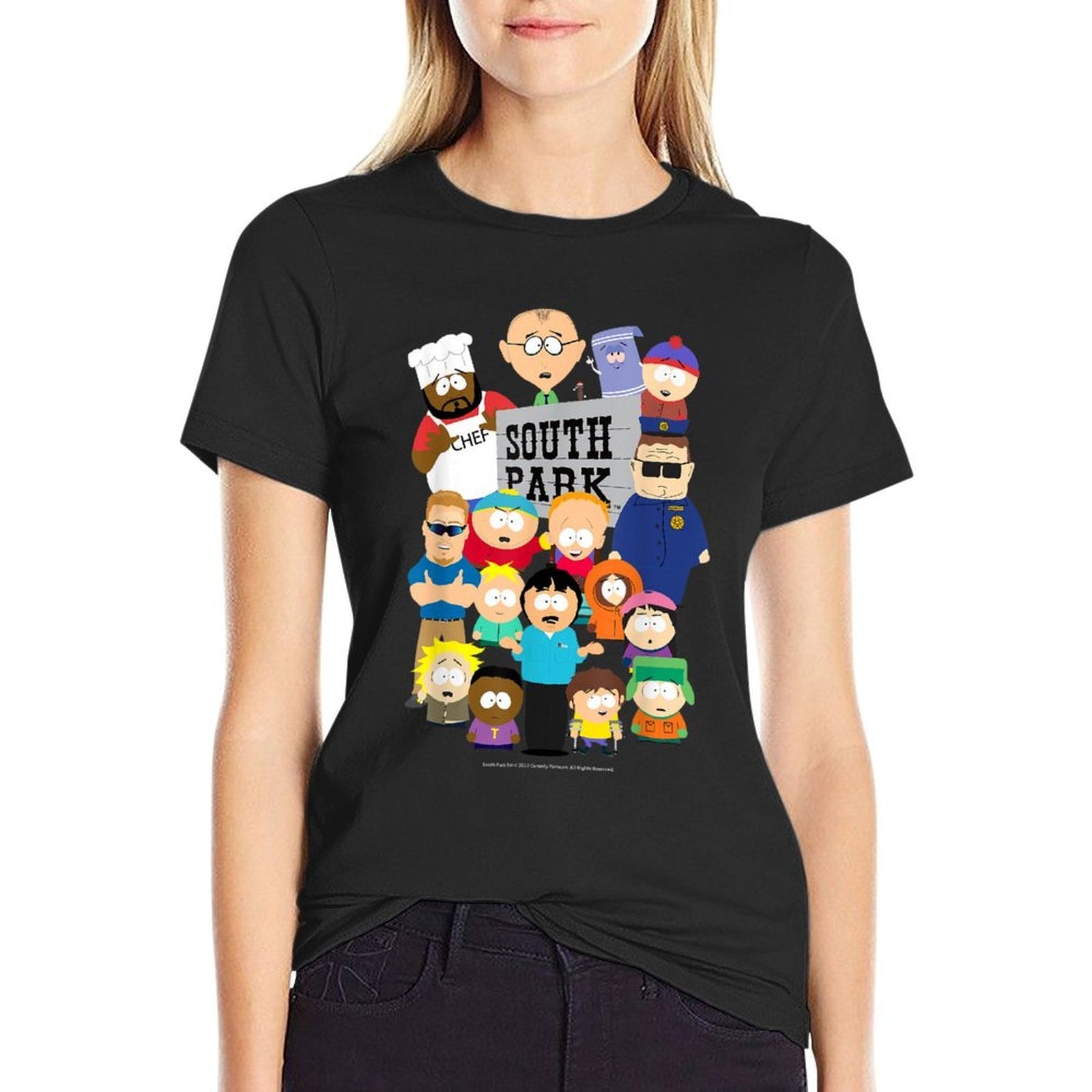 South Park Cast  Ribbed Collar T-Shirt