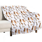 Golden Retrievers Seamless Pattern Anti-pilling Throw Blanket