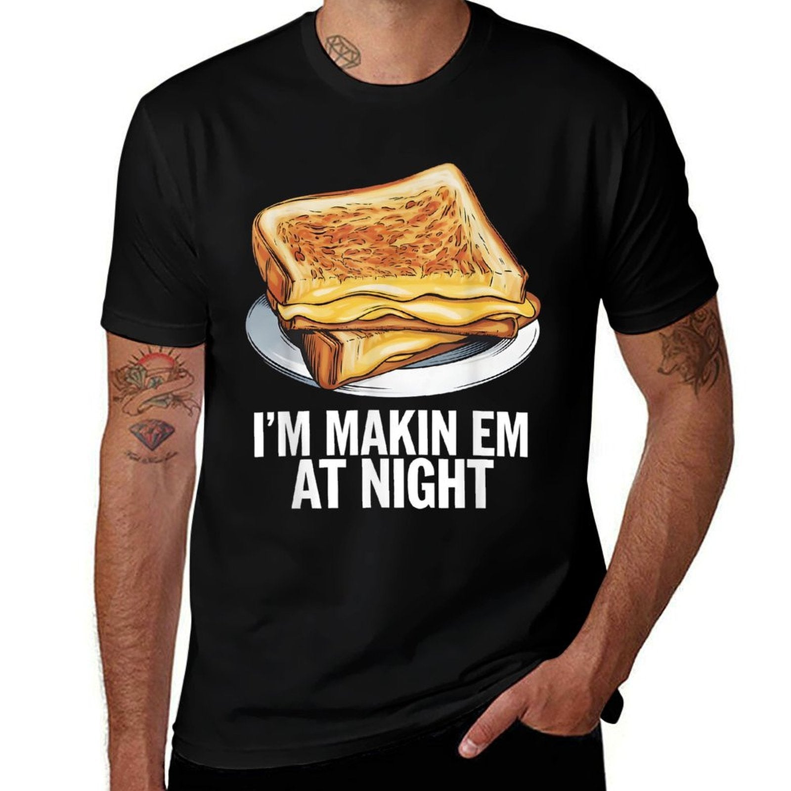 Im Makin Em At Night - Grilled Cheese Sandwich Lover  Trendy Pattern T-Shirt