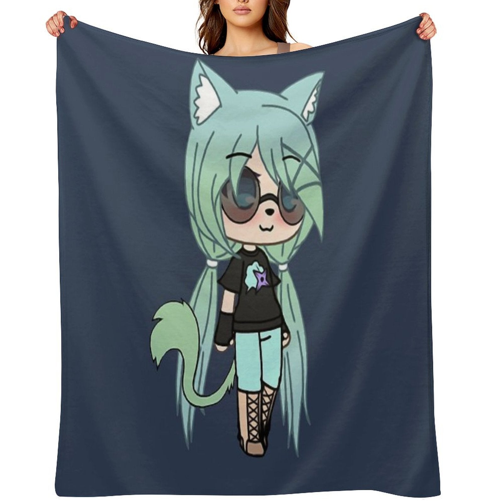 Gacha Life Series - Chloe The Tomboy Shrink-resistant Throw Blanket
