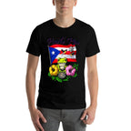 Funny Boricua Coqui Frog Taino Puerto Rico Puerto Rican  Ribbed Collar T-Shirt