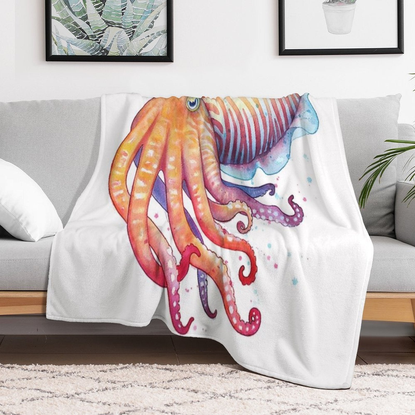 Cuttlefish Plush Throw Blanket