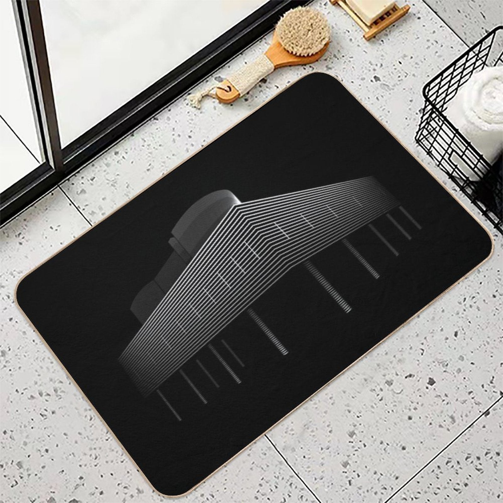 Villa Savoye Lineart by The Architect Le Corbusier  Versatile Bath Mat