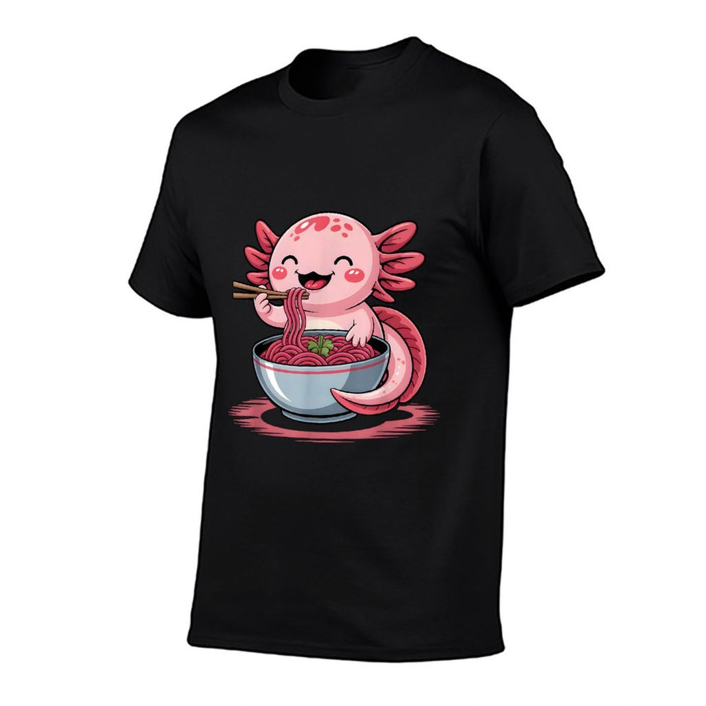 Funny Axolotl Noodle Gifts Anime Kawaii Axolotl Eating Ramen  Tagless Design T-Shirt