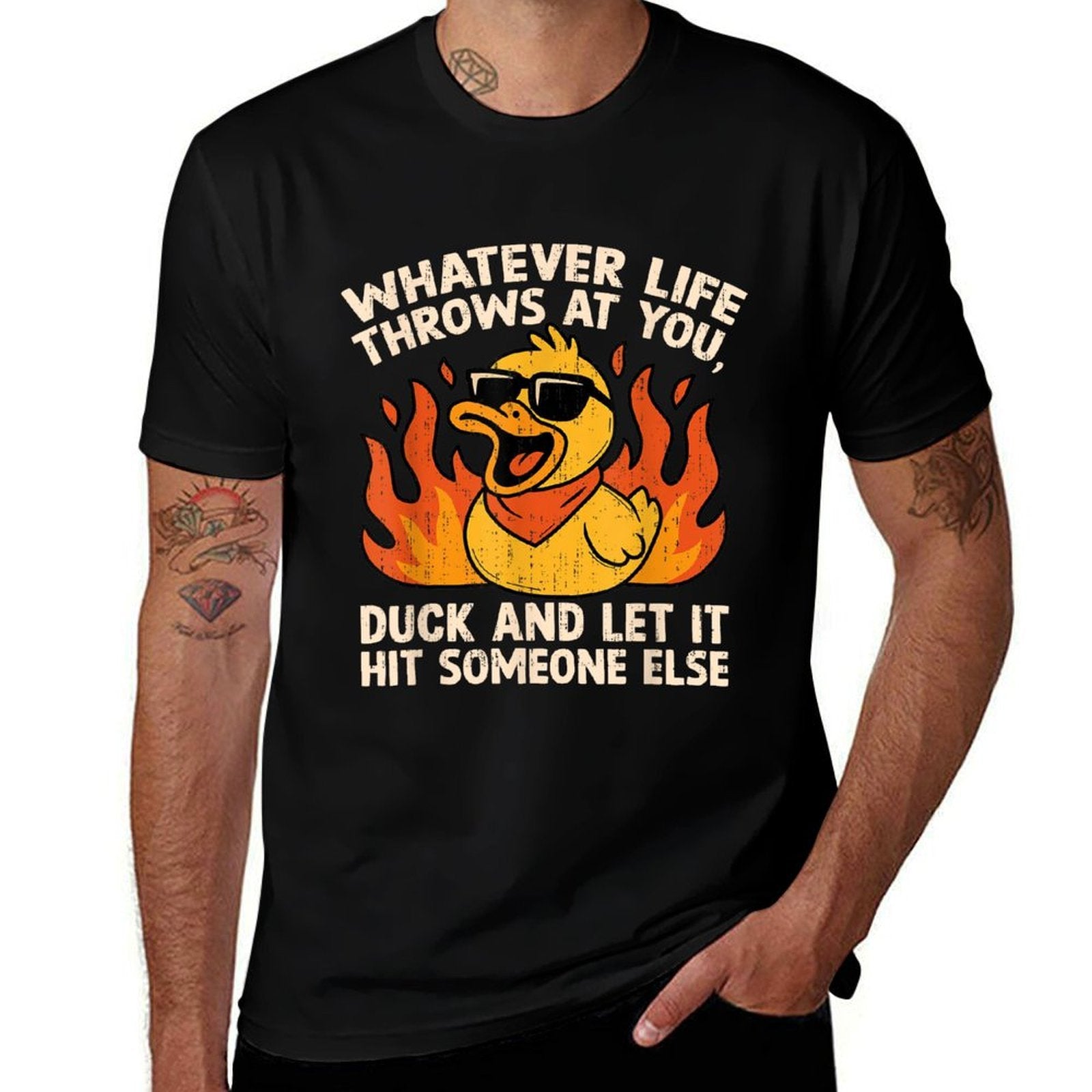 Funny Saying Duck Joke Quote Humor Duck Meme Sarcastic Meme  Polyester Blend T-Shirt