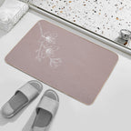 Minimal Flower Print Pink  Toxin-Free Bath Mat